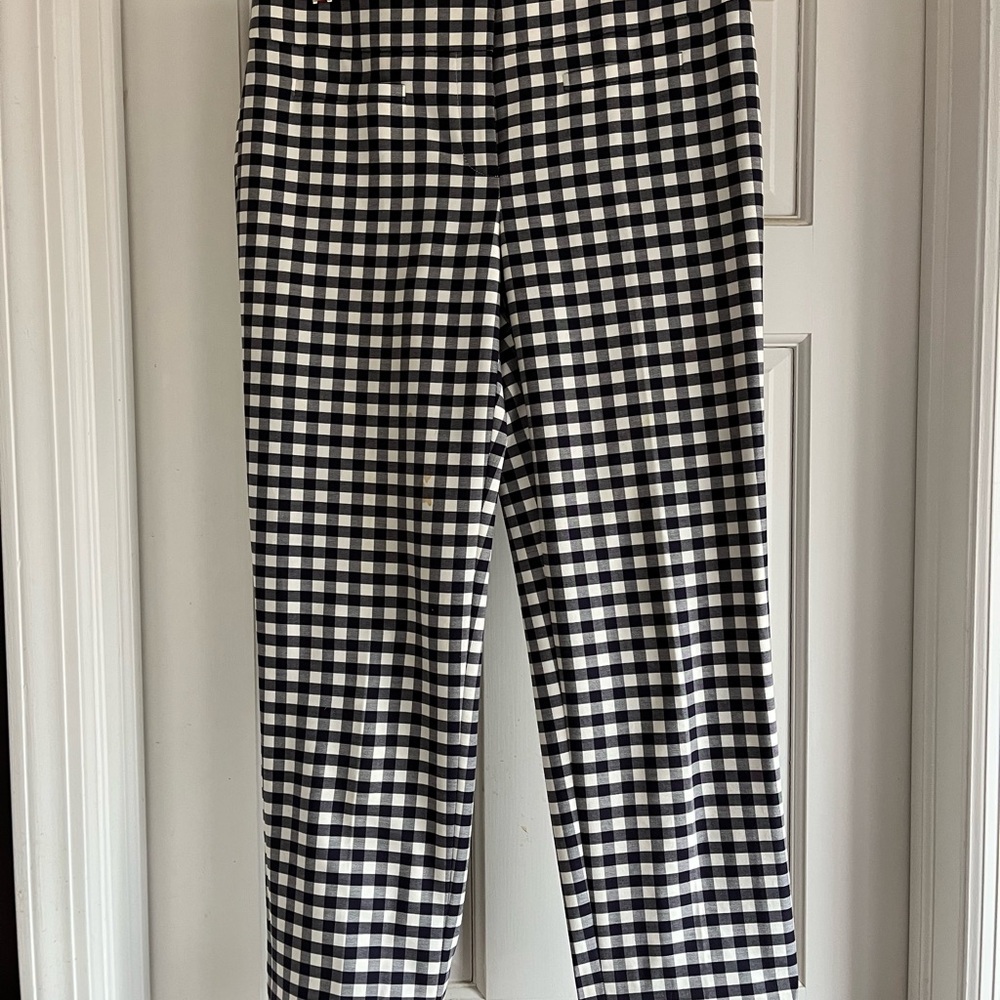Ann Taylor women’s size 2 navy/white Gingham Casual Straight leg